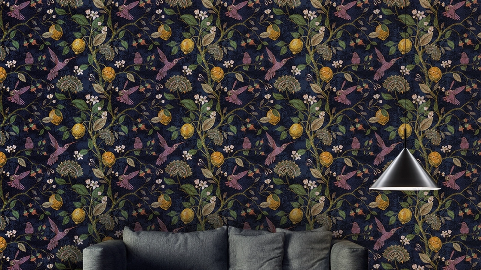 Carta da parati Lemons and birds di Adriani e Rossi