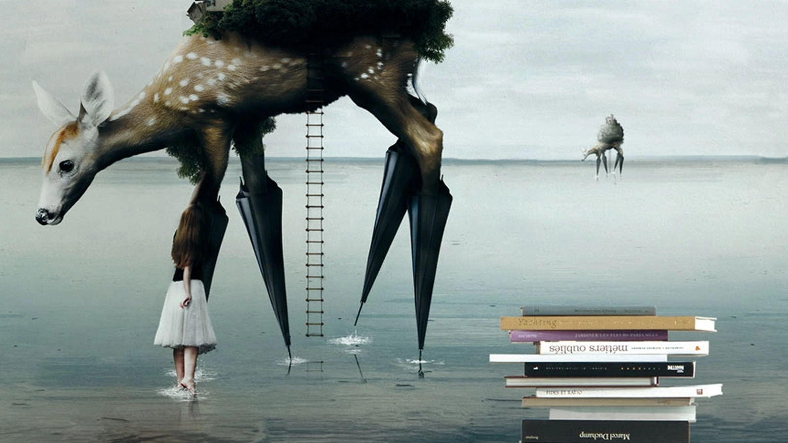 Carta da parati con illustrazione artistica The Migration di Inkiostro Bianco