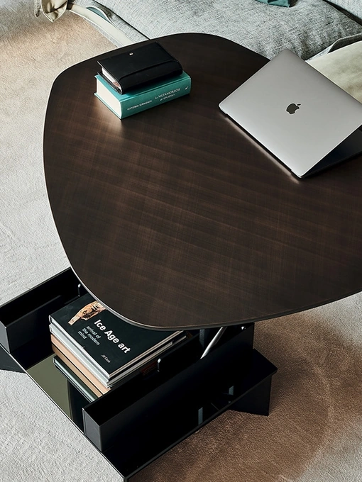 Tavolino alzabile con struttura in metallo e piano in legno Orlando Cattelan Italia