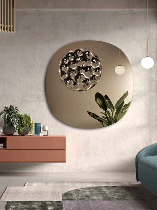 Specchio Bijou con inserto in vetro mosso di Capodarte