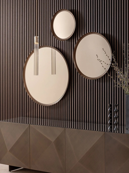 Specchio Ring con cornice in metallo di Riflessi