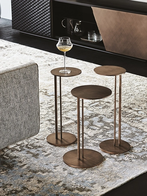 Tavolino in acciaio finitura Brushed Bronze Sting Brushed di Cattelan Italia
