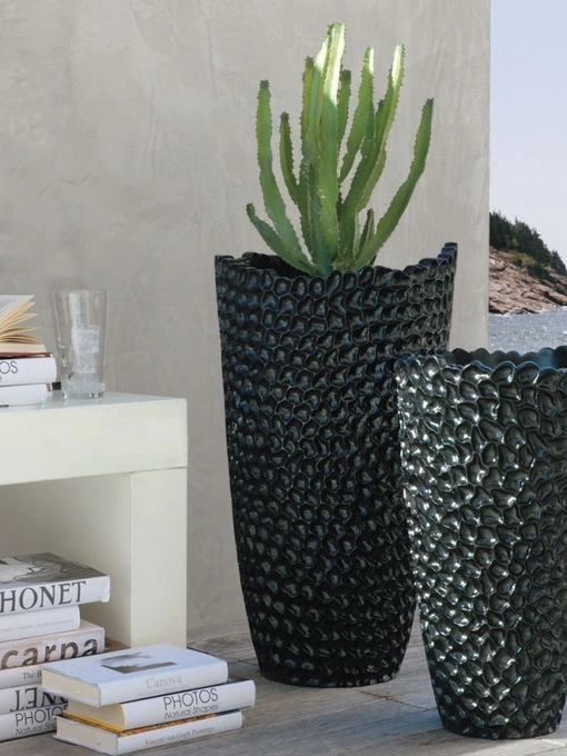 Vaso Nido a nido d'ape in ceramica smaltata lucida di Adriani e Rossi