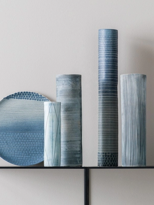 Vaso Orizzonte in porcellana decorato e dipinto a mano di Adriani e Rossi