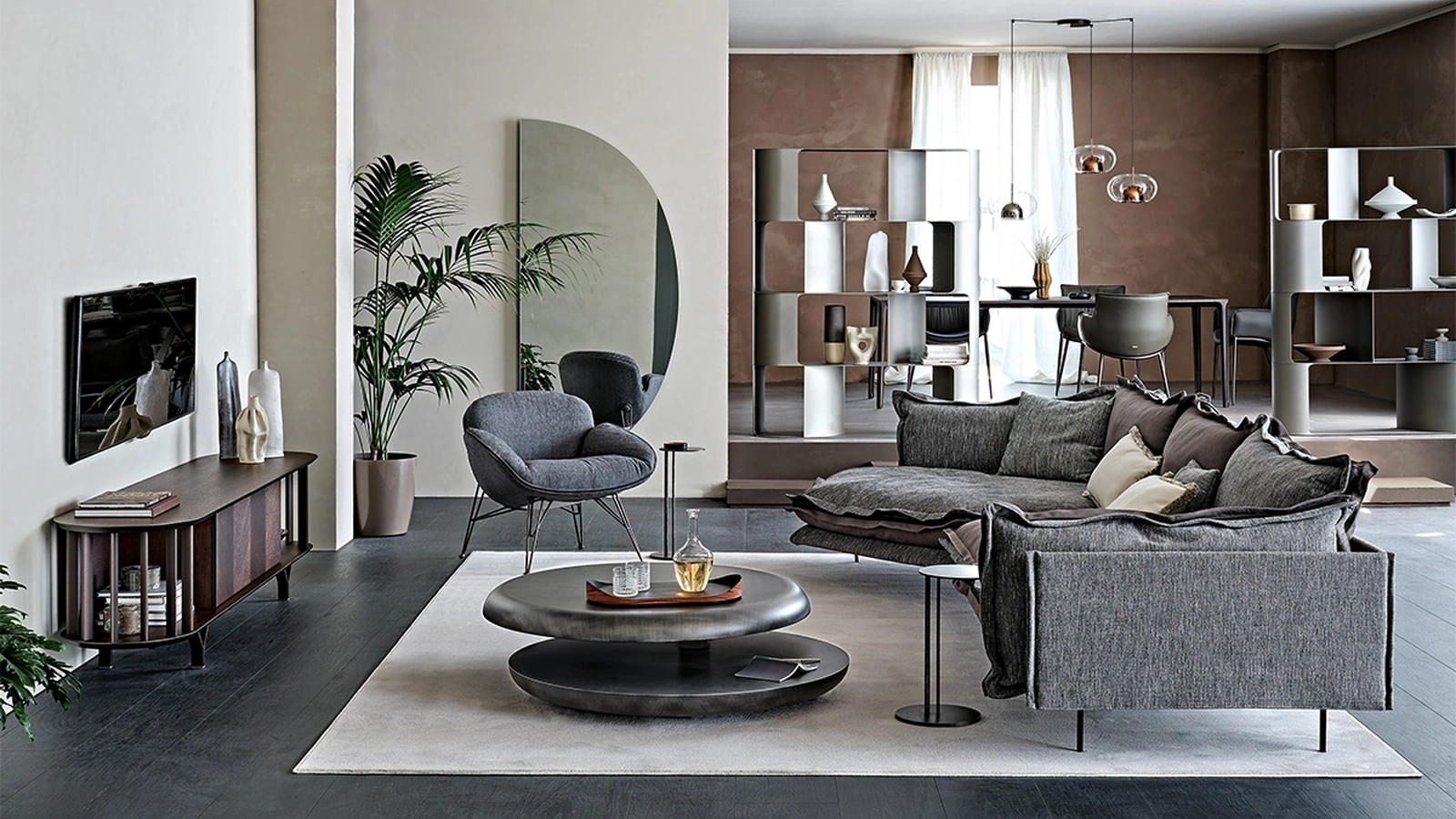 Tavolino in legno finitura brushed Grey Yo-Yo Brushed di Cattelan Italia