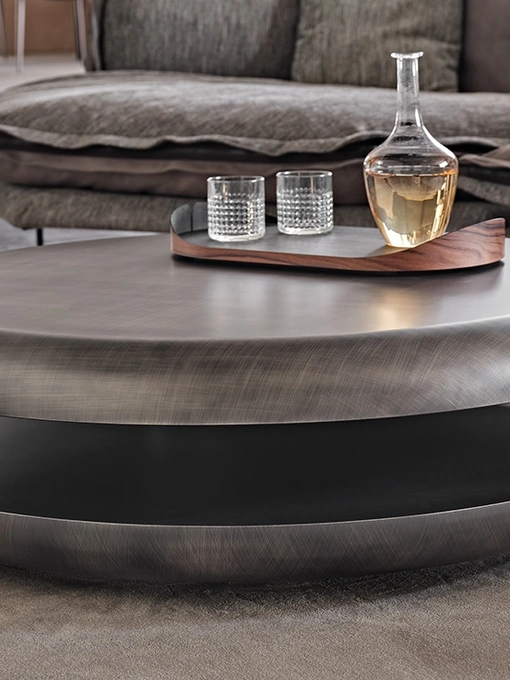Tavolino in legno finitura brushed Grey Yo-Yo Brushed di Cattelan Italia