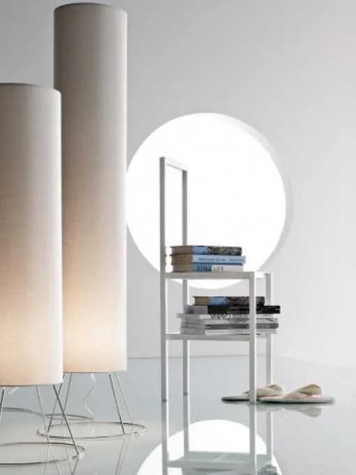 Lampada da terra cilindrica in tessuto Cilindro di Adriani e Rossi