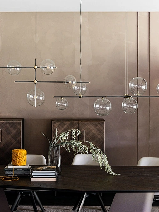 Lampada a sospensione in cristallo e metallo Bloom di Cattelan Italia