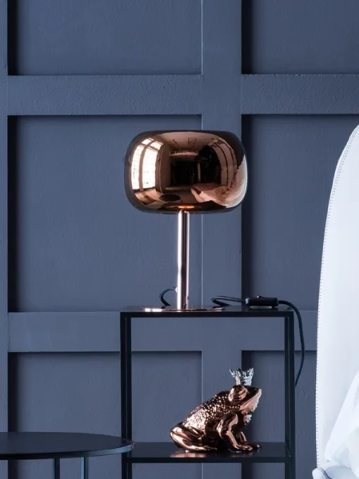 Lampada da tavolo in vetro rosa e metallo Caminia di Adriani e Rossi