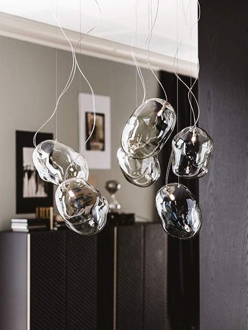 Lampada a sospensione in vetro soffiato Cloud di Cattelan Italia