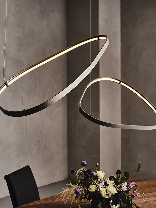 Lampada a sospensione Magellano in acciaio verniciato titanio di Cattelan Italia