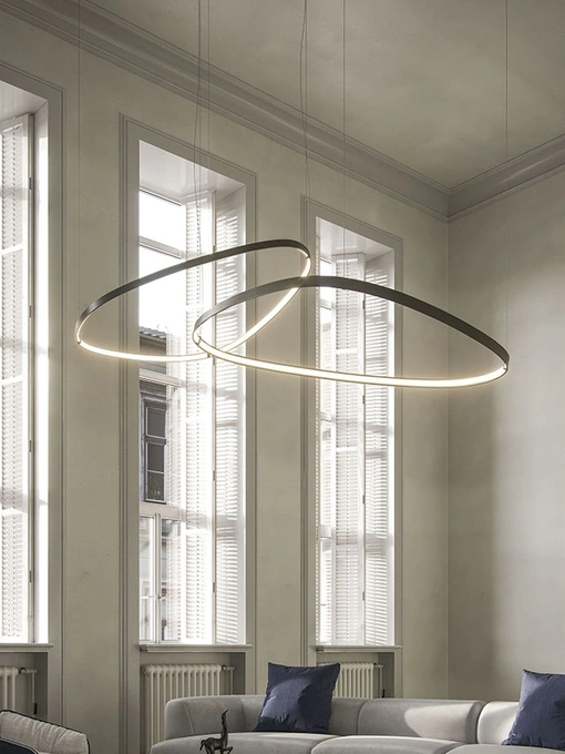 Lampada a sospensione Magellano Magnum in acciaio verniciato titanio di Cattelan Italia