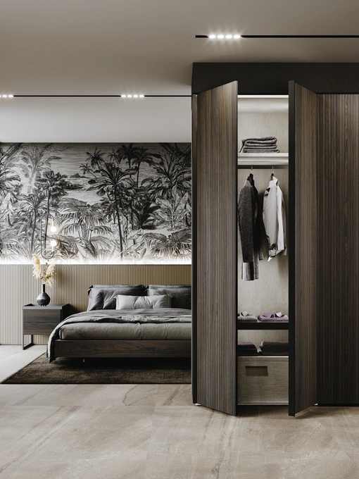 Armadio ad anta battente in rovere Always di GF Interiors