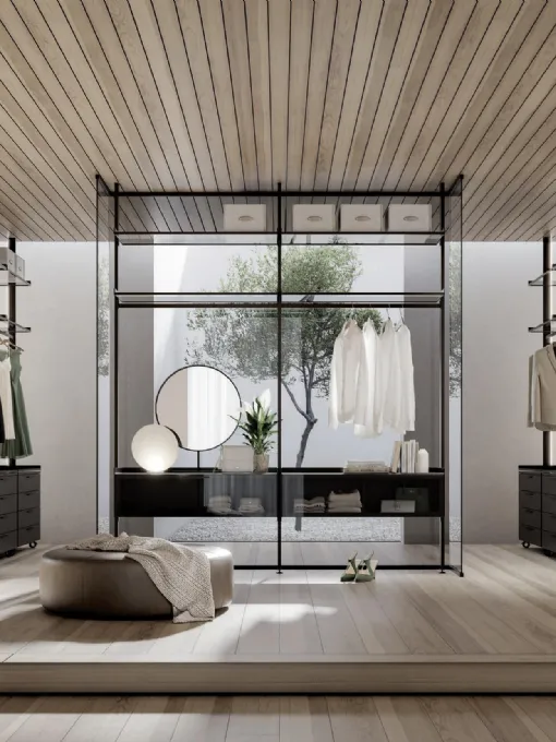Cabina Armadio Venere in laccato e vetro comp 302 di Doal