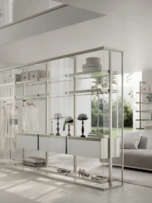 Cabina Armadio in laccato e vetro Venere comp 303 di Doal