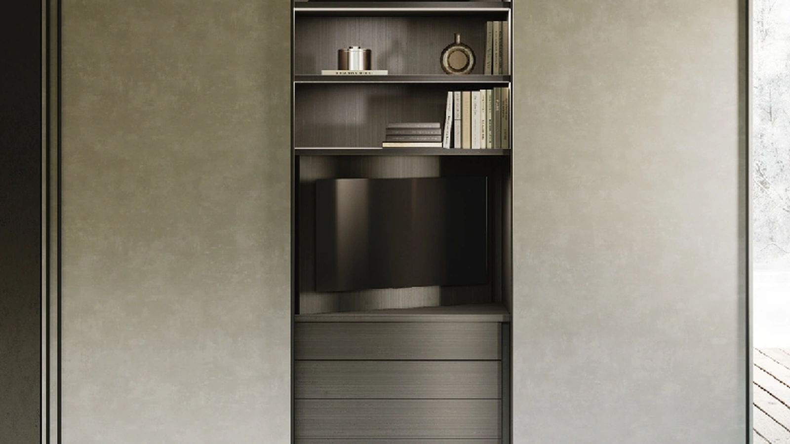 Armadio ad anta scorrevole in laminato Flat di GF Interiors