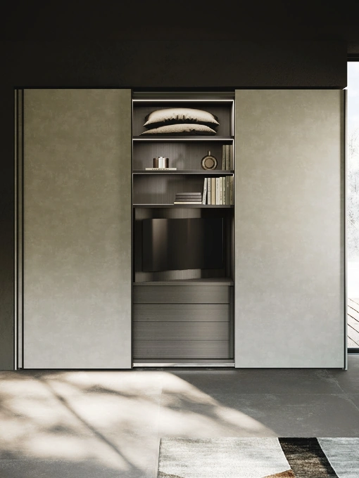 Armadio ad anta scorrevole in laminato Flat di GF Interiors