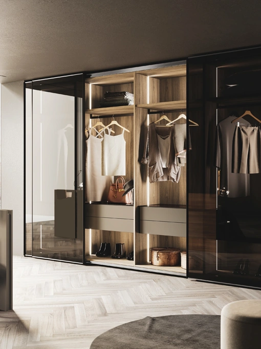 Armadio ad anta scorrevole in vetro Naima-S di GF Interiors