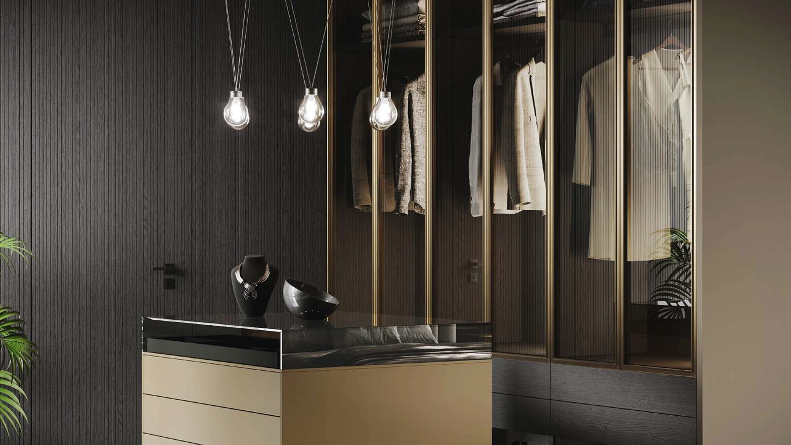Armadio con ante battenti in vetro Shadow-Box di GF Interiors