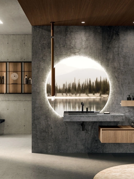Mobile da Bagno sospeso 360Gradi 02 in Rovere di Arrital
