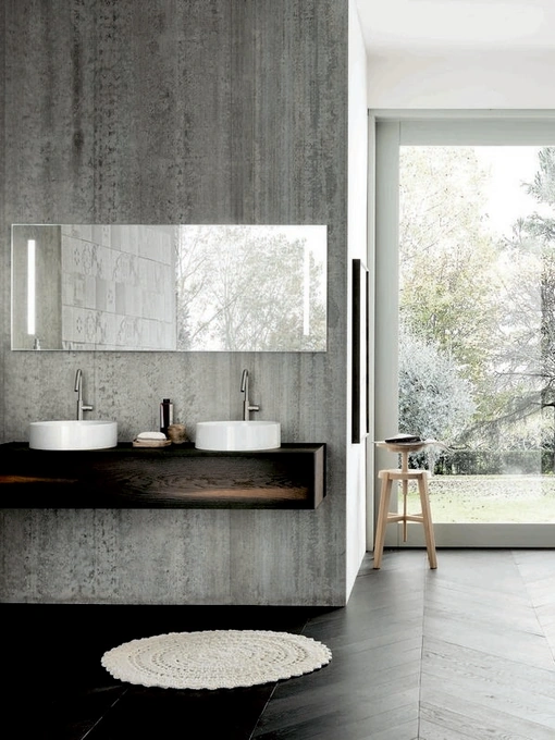 Mobile da Bagno sospeso con doppio lavabo Teddy 01 di Alta Corte