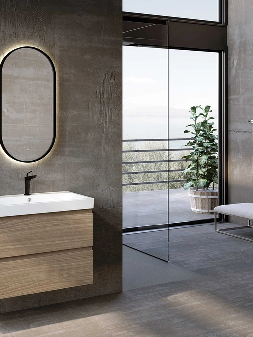 Mobile da Bagno sospeso Block System Just C34 di Baxar