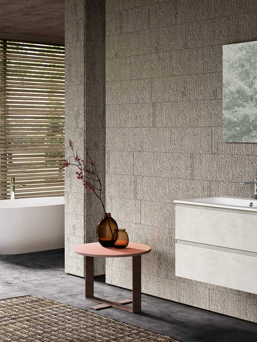 Mobile da Bagno sospeso Block System Slim C39 di Baxar
