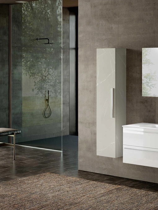 Mobile da Bagno sospeso Block System Slim C40 di Baxar