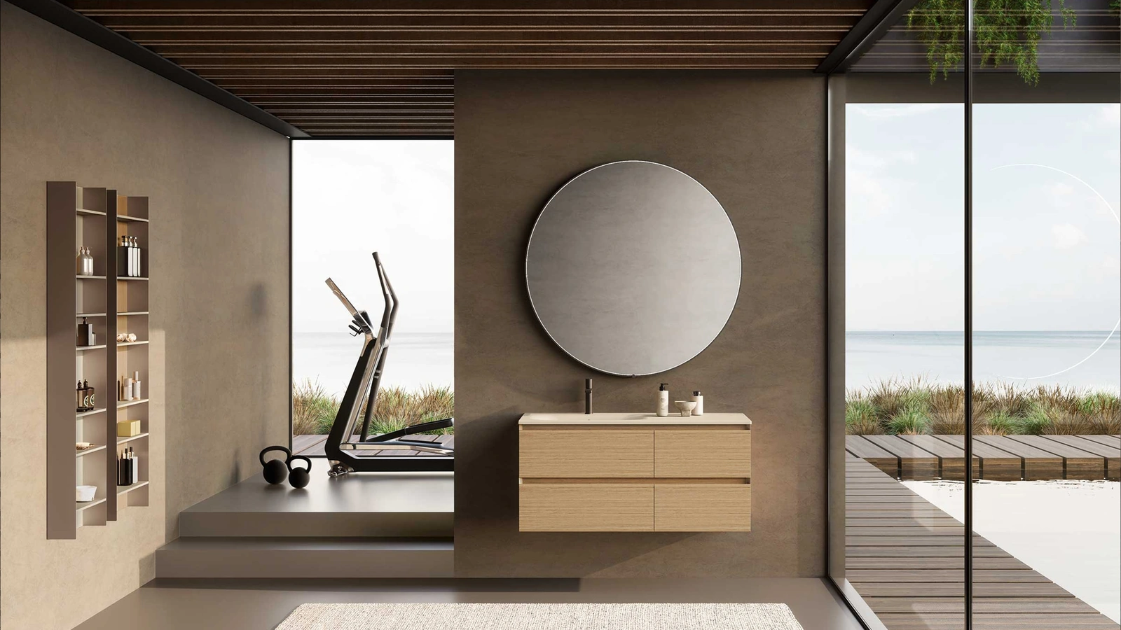 Mobile da Bagno sospeso Block System Soft C21 di Baxar