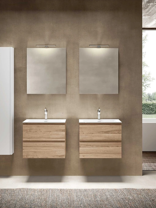 Mobile da Bagno sospeso Block System Syntesi C28 di Baxar