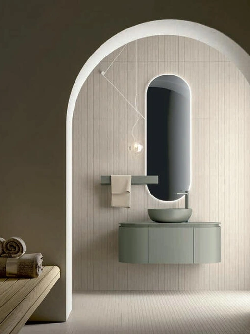Mobile da Bagno sospeso laccato opaco Argilla Calipso 2347 di Edoné