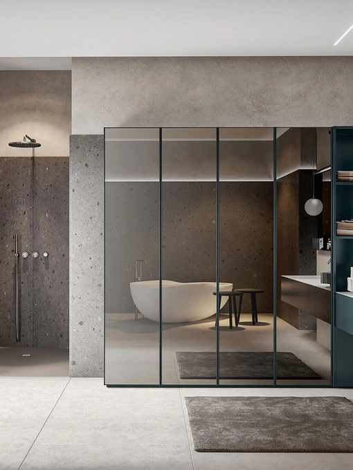 Mobile da Bagno sospeso Chrono 44 4009 laccato opaco Pavone di Edoné