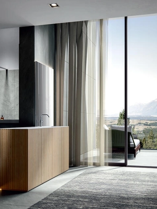 Mobile da Bagno da appoggio finitura Texture Veneziana Naturale Chrono 44 4001 di Edoné