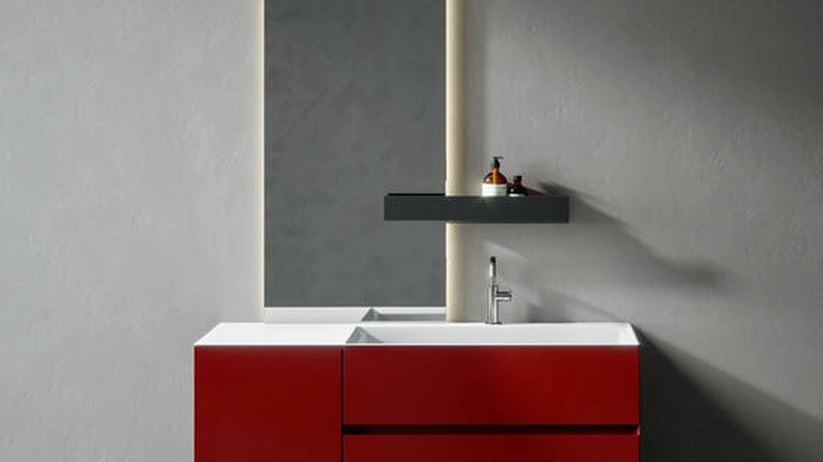Mobile da Bagno sospeso laccato opaco Mogano Chrono 44 4007 di Edoné