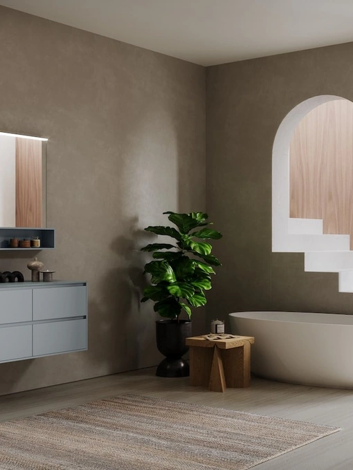 Mobile da Bagno sospeso in laccato opaco Cornici 11 di Puntotre