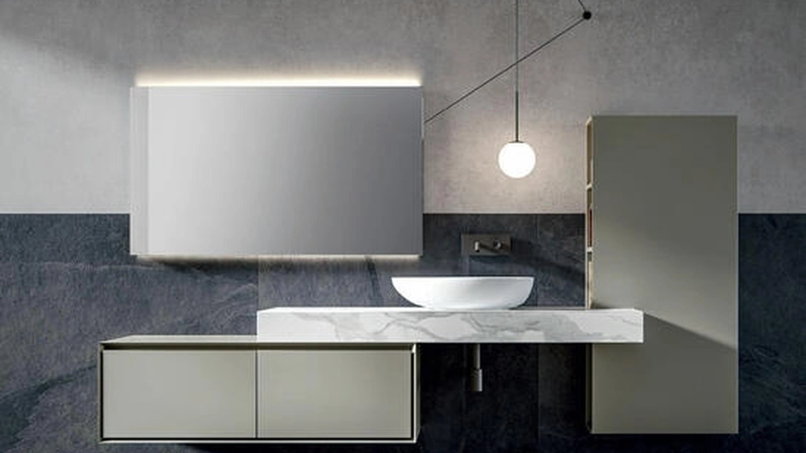 Mobile da Bagno sospeso Crio 007 laccato opaco Agata di Edoné