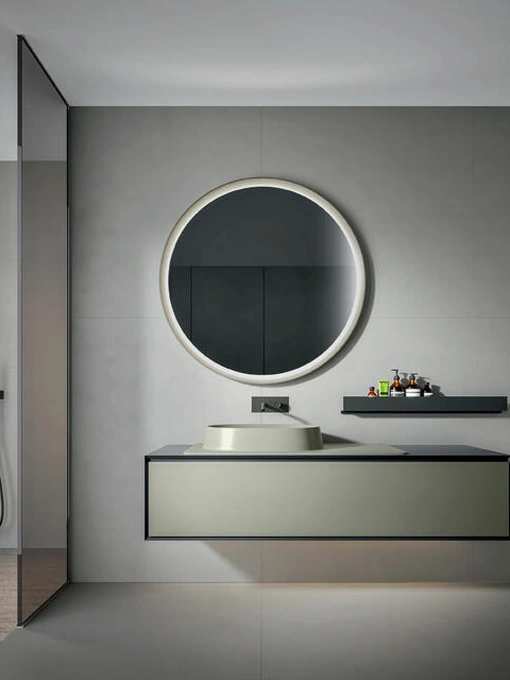 Mobile da Bagno sospeso laccato opaco Argilla Crio 2307 di Edoné