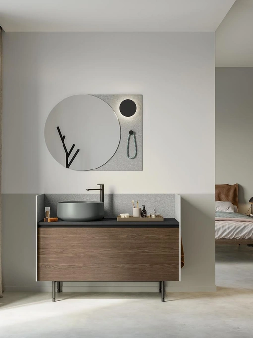 Mobile da Bagno a terra Deep 02 in essenza rovere castoro di Birex