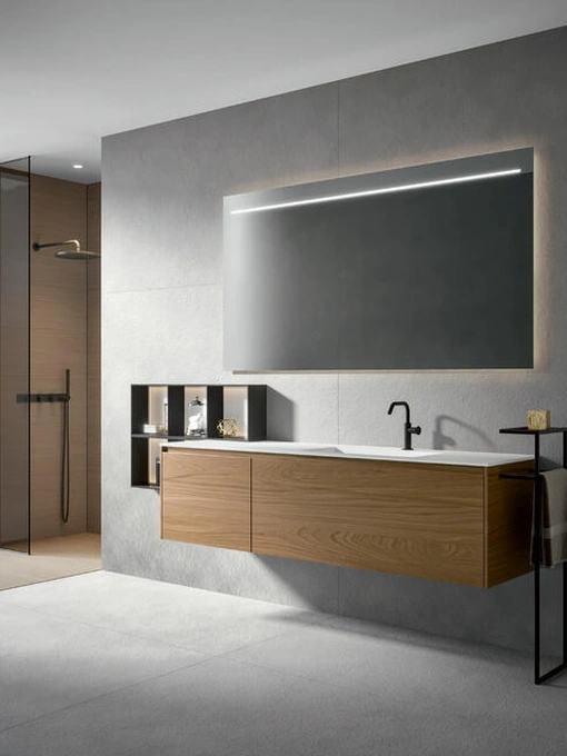Mobile da Bagno sospeso Eos 2319 in natural wood Olmo di Edoné
