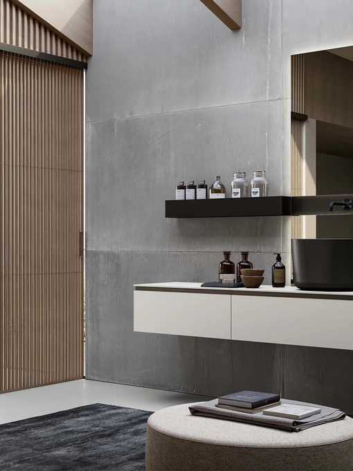 Mobile da Bagno sospeso Gola Up 06 in Fenix NTM bianco Kos di Birex