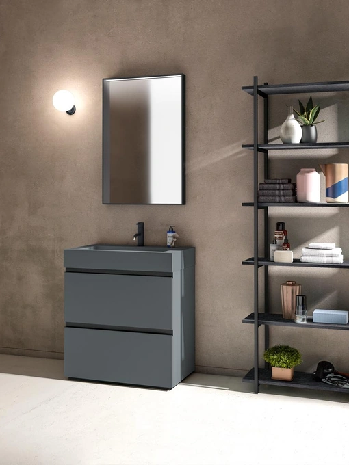 Mobile da Bagno a terra Gola Up 08 in Fenix NTM grigio bromo di Birex