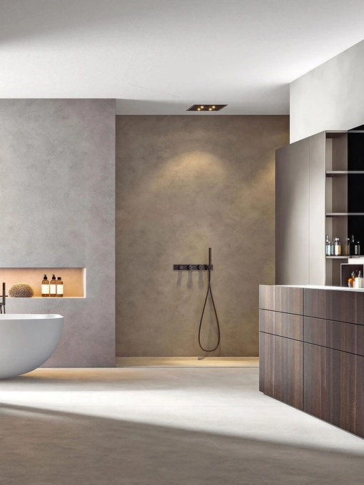 Mobile da Bagno a terra in Rovere termotrattato Hexis 2331 di Edoné