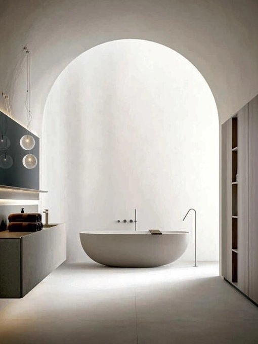 Mobile da Bagno sospeso Hexis 2333 in nobilitato Cemento Perla di Edoné