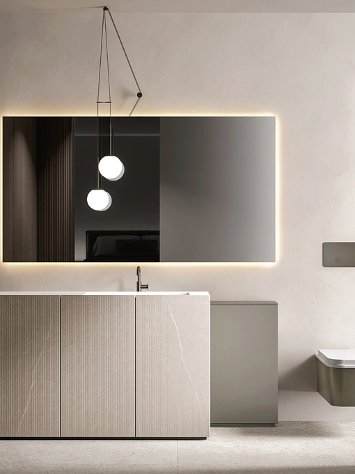 Mobile da Bagno a terra Hexis 2334 in nobilitato Rigato Bretagna di Edoné