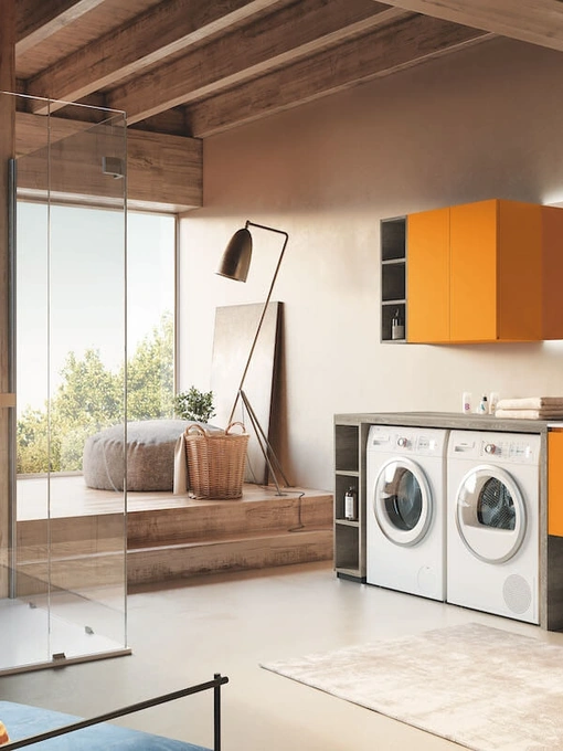 Mobile da Bagno per lavanderia in laccato opaco e laminato Laundry 04 di Puntotre