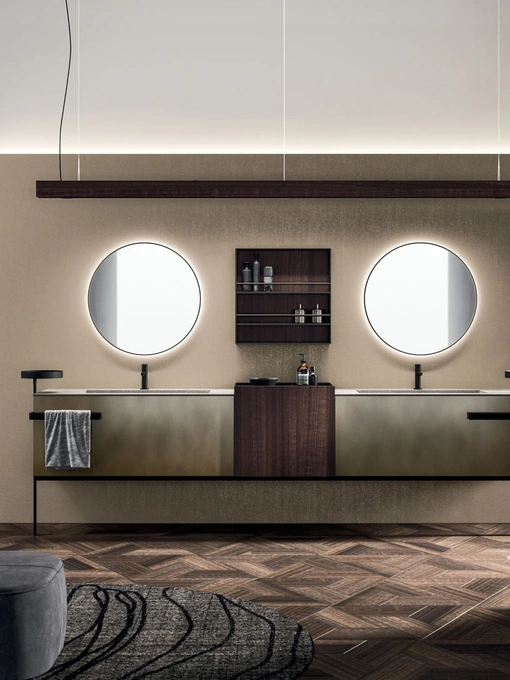 Mobile da Bagno a terra Lympha 06 in laccato ossidato ottone di Arrital