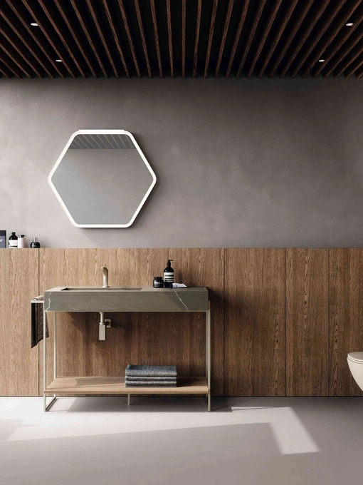 Mobile da Bagno M2 System 241 in rovere avena e gres di Baxar