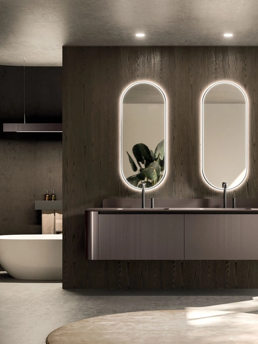 Mobile da Bagno sospeso Modo Project 08 in laccato Metal Brown di Arrital