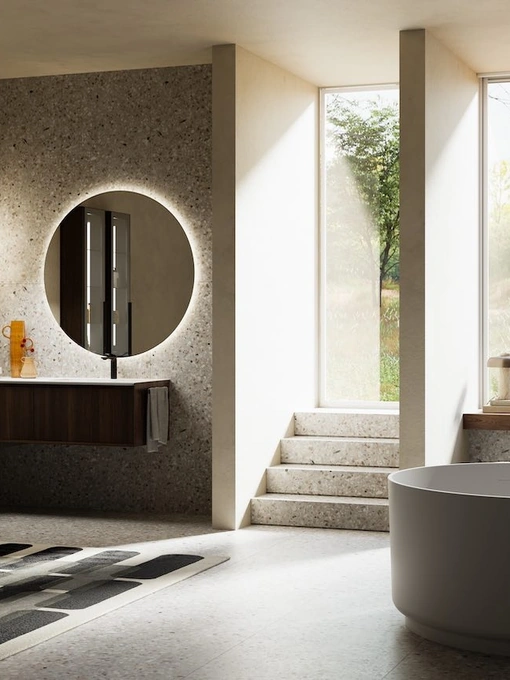 Mobile da Bagno sospeso in legno Rovere Coke Modula 09 di Puntotre