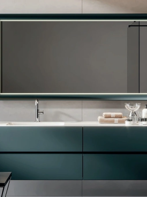 Mobile da Bagno sospeso in laccato Pavone opaco Nike 005 di Edoné